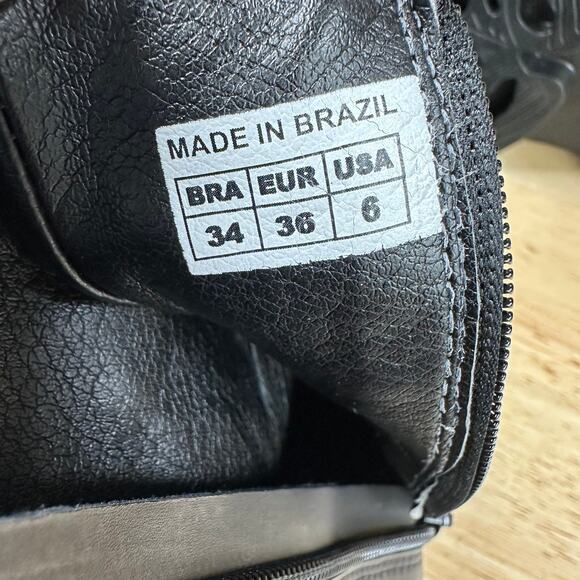 Farm Rio Black Boho Mid Boot Side Zip Rose Stitched Women's Sz 6 New Without Box - Picture 6 of 6